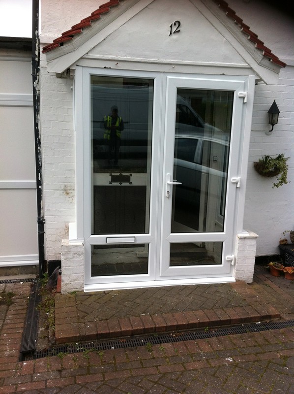 uPVC French doors fitted as front entrance in Olney